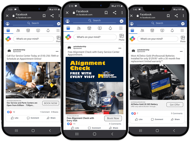 Service Campaign Examples Automotive Facebook