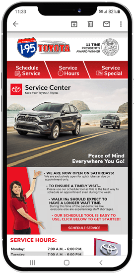 Service Campaign Email Example