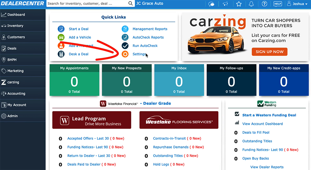 AutoSweet DealerCenter Promoted Marketplace Inventory Instructions